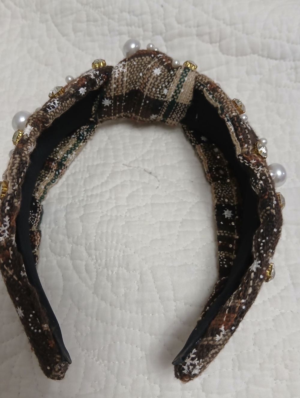 Hairband With Rhinestones And Pearls - Picture 3 of 6